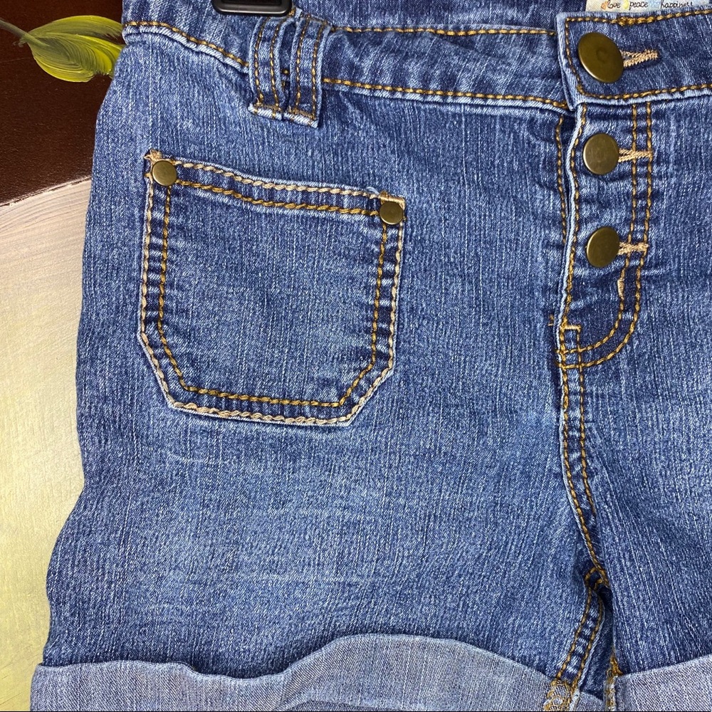 MUDD Button Fly Blue Denim Girls Jean Shorts - Picture 6 of 9